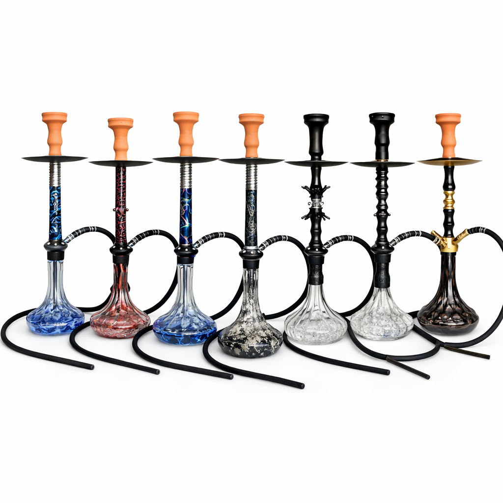 German style hookah set Australia – six premium glass shisha pipe models with modern design