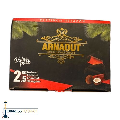 Arnaout coconut shisha charcoal 2.5kg hexagon